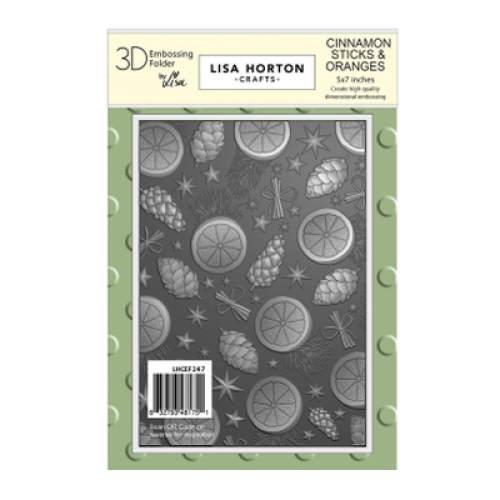 cinnamon sticks & oranges -3D Embossing Folder by lisa horton crafts LHCEF247